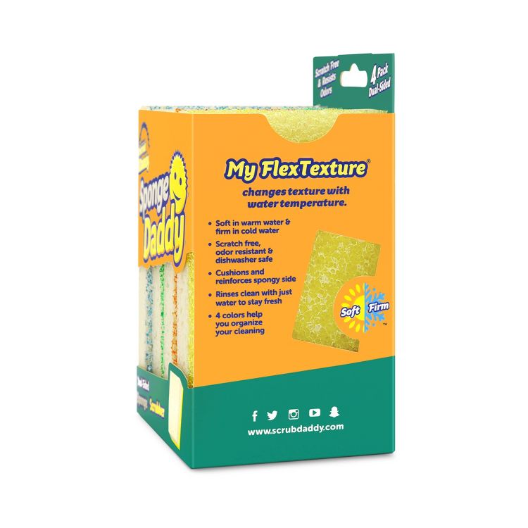 Scrub Daddy Sponge - 4ct: Non-Abrasive Cleaning Tools, Polyurethane Foam, Multi-Surface Use, For Dishes, 3 of 11