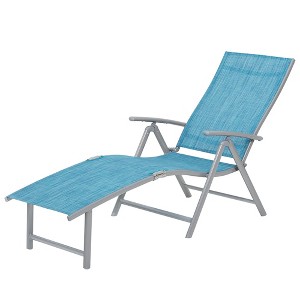 Pellebant Outdoor Aluminum Folding Adjustable Chaise Lounge - 1 of 4