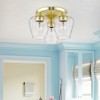 Livex Lighting Willow 3 - Light Flush Mount in  Satin Brass - 4 of 4