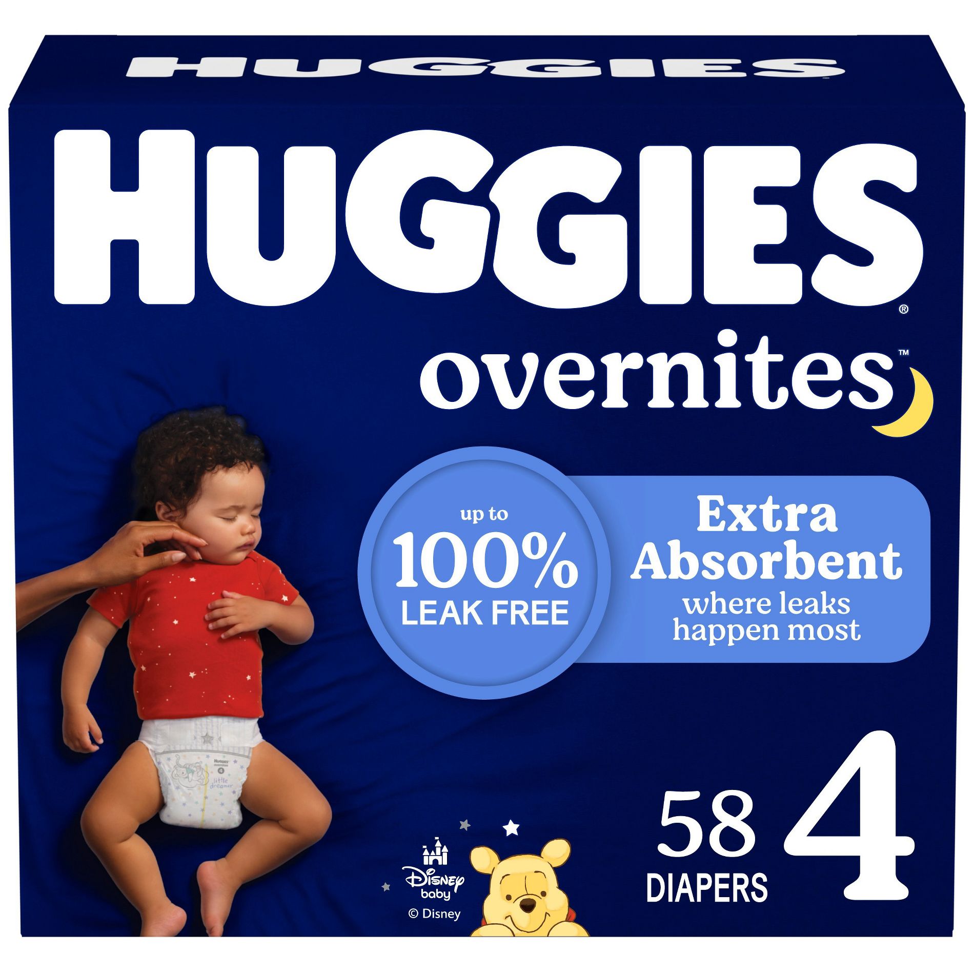 Huggies Overnites Nighttime Baby Diapers - Size 4 - 58ct
