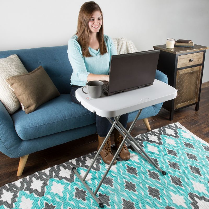 Hasting Home Adjustable Folding Table - Lightweight Portable Folding Desk, 2 of 9