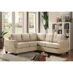 L-Shaped Sectional Sofas in Micro Suede with Pocketed Coil Cushions & Hardwood Frame, Reversible Chaise Design - 1 of 4