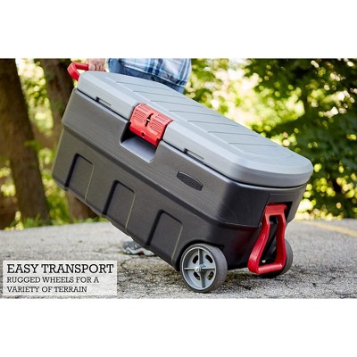 Black and Gray 35 Gallon Wheeled Storage Tote with Lid