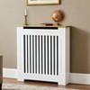 Artloge Radiator Cover: Modern Slatted Vertical White Radiator Cover with Wood-grain Top, MDF Wood Grill Shelf Radiator Cover - 2 of 4