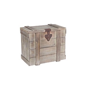 Household Essentials Small Antiqued Decorative Trunk - 1 of 4