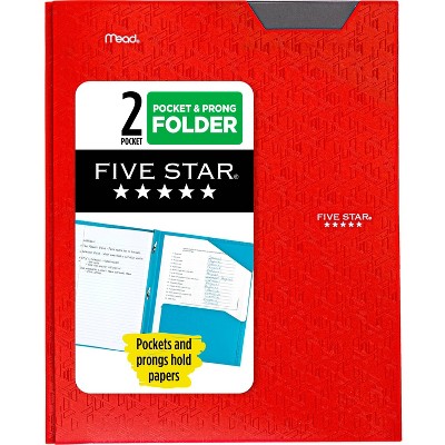 Five Star 2 Pocket Plastic Folder with Prongs