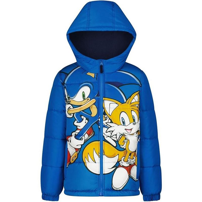 Sonic the Hedgehog Boys’ Heavyweight Hooded Puffer Winter Coat, 1 of 2