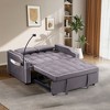 3-Length Multi-Functional Sofa Bed with Suede, USB, Ashtray, & Swivel Phone Stand - 2 of 4