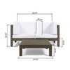 NicBex Modular Sectional Sofa Set, Outdoor Patio Sofa Set, 2-Piece Loveseat with Square Coffee Table, Acacia Wood Outdoor Couch Set - 2 of 4