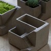 Slickblue Architectural Cube Cement Planter, Ladder Accent, Indoor Decorative Pot, Styles I, II, III, 6.75" - 2 of 3