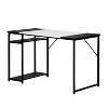 HomeRoots 47" Black and White Wood and Metal H-Shape Computer Desk - 4 of 4