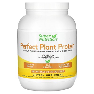 Super Nutrition Perfect Plant Protein, Vanilla, 2.2 lbs (1,020 g)