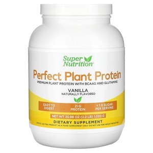 Super Nutrition Perfect Plant Protein, Vanilla, 2.2 lbs (1,020 g) - 1 of 3