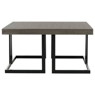 Amalya Mid-Century Coffee Table - Dark Gray & Black - Safavieh