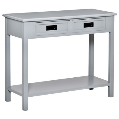 Homcom Hallway Console Table with Two Drawers Minimalistic Style Storage Space Table 