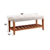 NicBex Storage Bench Shoe Rack Fabric Accent Oak Finish Legs for Bedroom and Entryway, Gray - 3 of 4