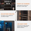 Wine Bar Cabinet with Light,Glass Door Liquor Cabinet with Wine Rack,Coffee Bar Table with Storage Liquor Sideboard with Adjustable Shelves 47.2in - 3 of 4
