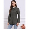 INSPIRE CHIC Women's Work Office Winter Overcoat Single Breasted Point Collar Pea Coat - 3 of 4