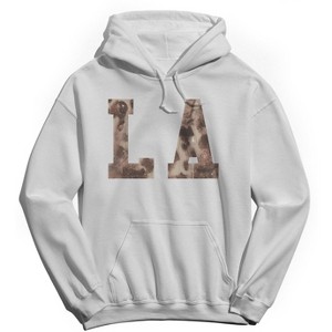 Rerun Island Men's La Letters Texture Long Sleeve Graphic Cotton Sweatshirt Hoodie - 1 of 4
