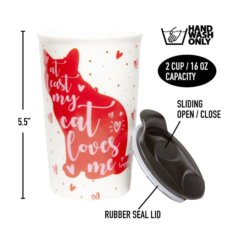 Seven20 Cat Coffee Mug | 9-Ounce Ceramic Coffee Cup | Cute Hearts & Kitty Mug Gift, 5 of 7
