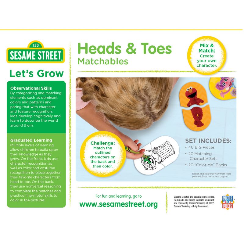 MasterPieces Kids Games - Sesame Street Heads & Toes Matching Game, 4 of 7