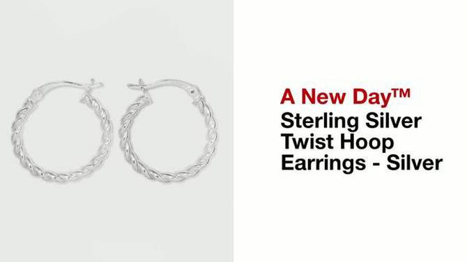 Sterling Silver Twist Hoop Earrings - A New Day&#8482; Silver, 2 of 6, play video