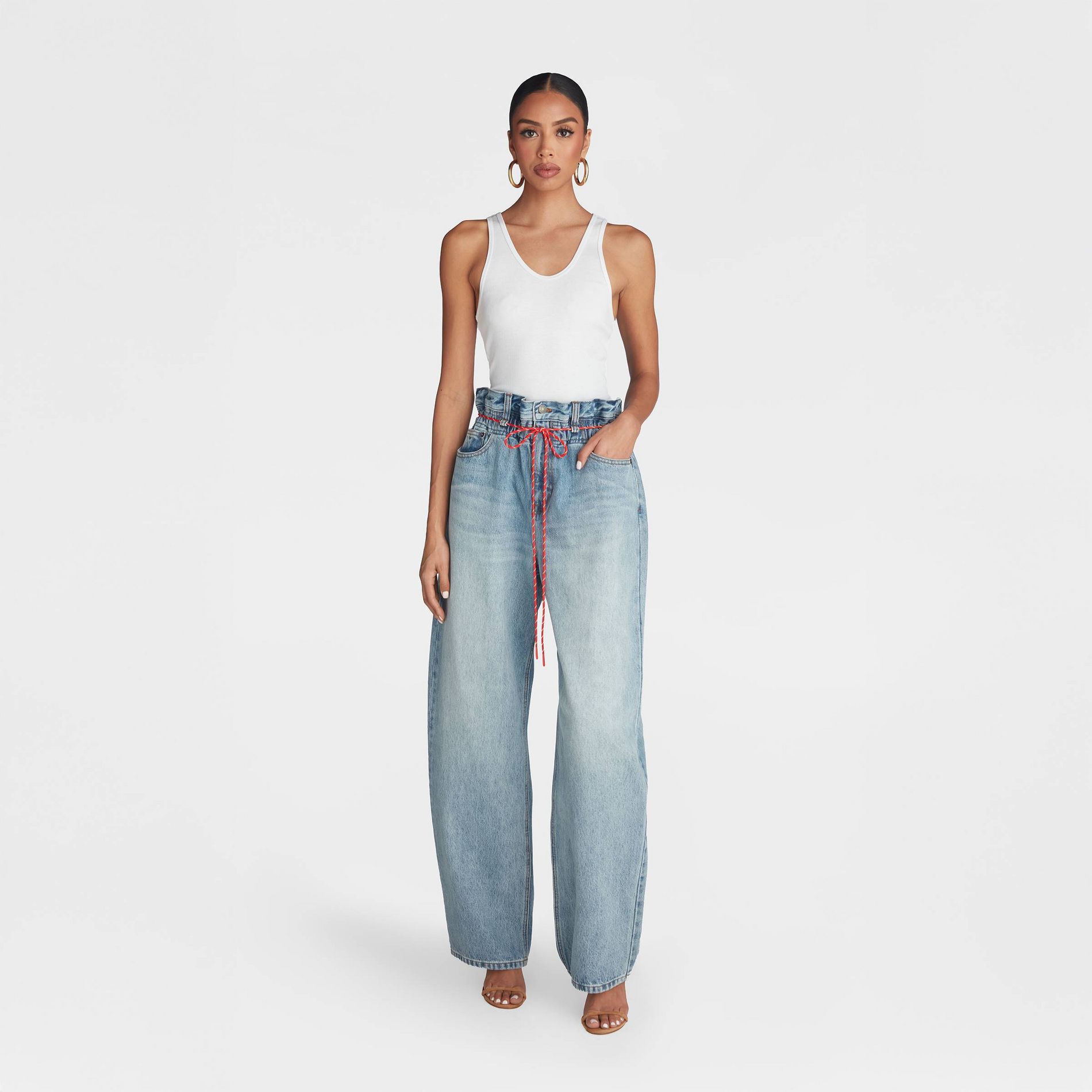 KBB by KAHLANA Women's Barrel Leg 'The Paper Bag Jean'