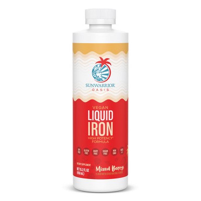 Liquid Iron Supplement for Anemia, Promotes Healthy Red Blood Cell & Supports Immune & Cellular Health, Berry Flavor, Sunwarrior, 450ml
