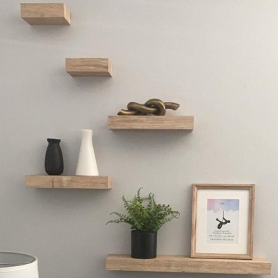 Set Of 5 Wall Shelf Natural - Threshold™ : Target