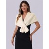 INSPIRE CHIC Women's Retro Winter Bridal Wedding Cropped Faux Fur Shawls - 4 of 4