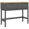 vidaXL Console Table FLORO Gray 35.2"x14.4"x28.7" Solid Wood Pine - 2 of 4