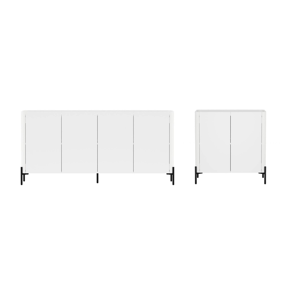 Manhattan Comfort Abbey 2pc Buffet and Accent Cabinet White