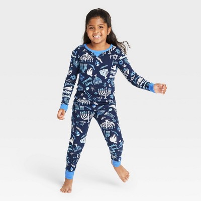 Kids' Holiday Hanukkah Print Matching Family Pajama Set - Wondershop™ Blue 4