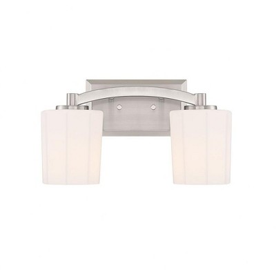 Whitney Satin Nickel 2-Light Cylinder Vanity Light