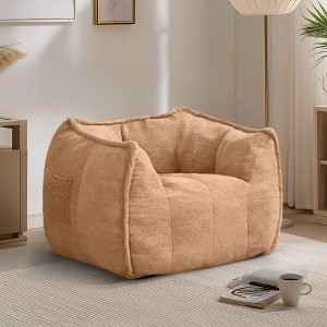 Teddy Fleece Single Bean Bag Chair - 1 of 4