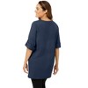 Woman Within Plus Size Perfect Roll-Tab-Sleeve Notch-Neck Tunic - 3 of 4