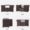 Gulches 66.5" Outdoor Kitchen Island - Solid Wood Grill Cart with Stainless Steel Top, Dark Brown - 3 of 4