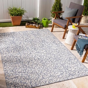 Hauteloom Alia Leopard Print Blue Performance Rug - 1 of 4