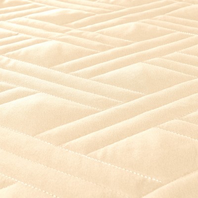 Ivory Microfiber Twin Quilted Coverlet for Adults