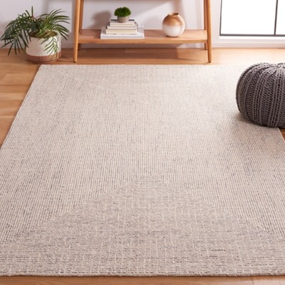 Ivory Abstract Hand-Tufted Wool 5' x 8' Area Rug
