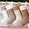 6 Pcs 18 Inch Large Neutral Plush Faux Stockings with Name, Rustic Farmhouse Xmas Stocking Personalized Modern - 4 of 4