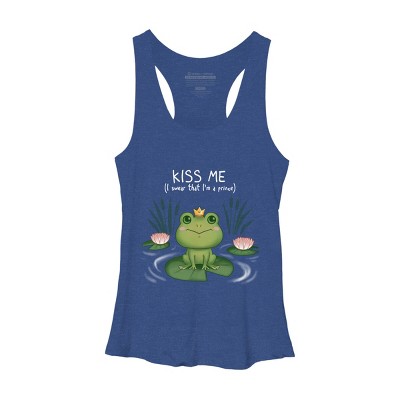 Women's Design By Humans Kiss Me By missraboseta Racerback Tank Top