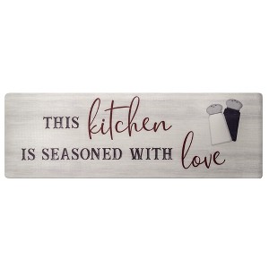 SoHome Cozy Living Seasoned with Love Runner Anti-Fatigue Kitchen Mat, Grey/Red, 17.5"x55" - 1 of 4