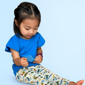Ola! Otter Kids’ Flutter Sleeve Top – Deep Water Blue | Comfortable Everyday Wear for Girls| Stylish Toddler Top| Cute Summer Outfit Essential - 1 of 4