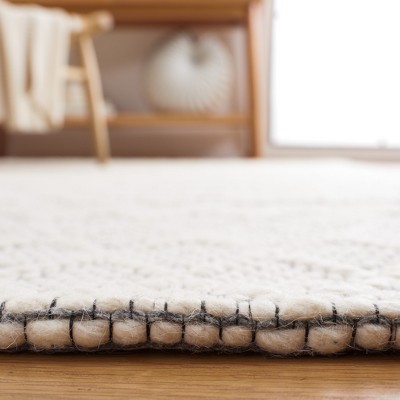 Ivory Flat Woven Wool 8' x 10' Area Rug