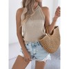 Summer Tops for Women Lightweigt Crochet Sweater Tank Tops Crew Neck Ruffle Cuff Wide Strap Sweater Knit Tops - 3 of 4