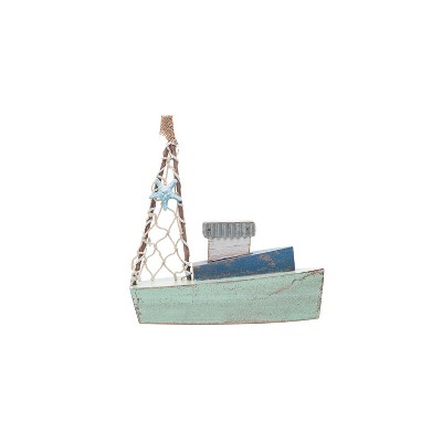 Beachcombers Brushed Tugboat Table Decor Decoration Accent Rustic Composite Table Sign Ocean Nautical Coastal Marine 7.25 x 2 x 7.75 Inches.