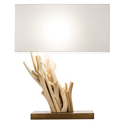Modern Home Angled Driftwood Nautical Wooden Table Lamp