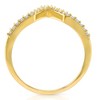 Pompeii3 Diamond Curved V Shape Wedding Ring Women's Stackable Wedding Band Yellow Gold - 3 of 4