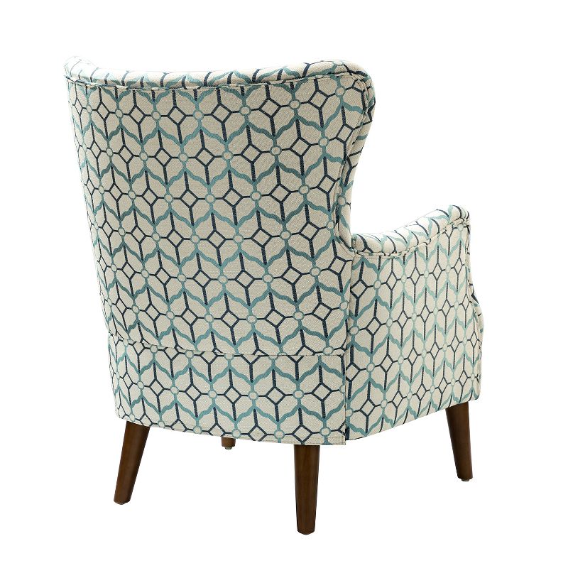 Nikolaus Comfy Living Room Armchair with Floral Fabric Pattern and Wingback | ARTFUL LIVING DESIGN, 4 of 11